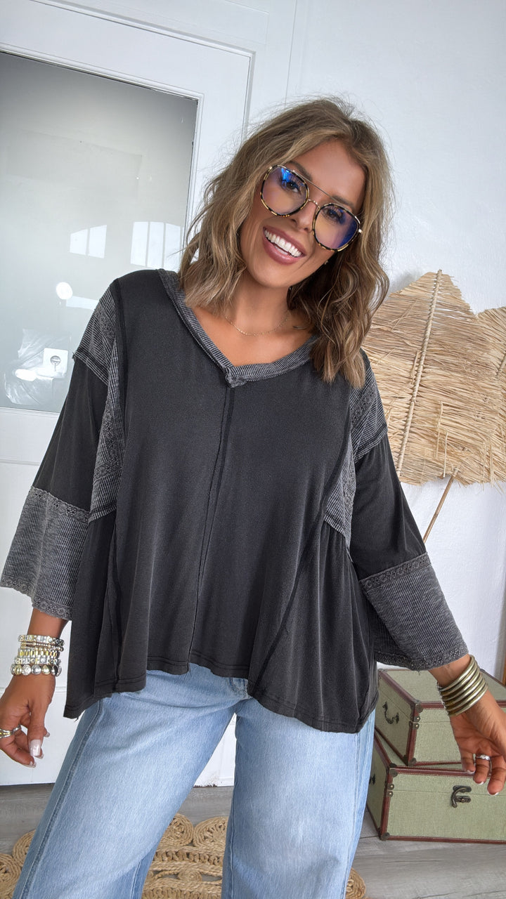 Wilted Willow Top, Black