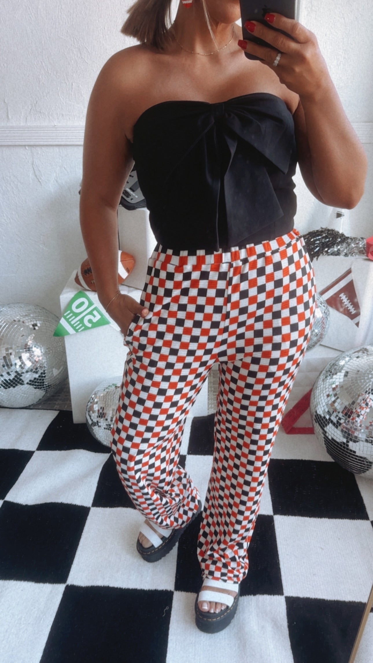 ECB Exclusive : Kickin' It Checkered Pant, Orange/Black – Everyday