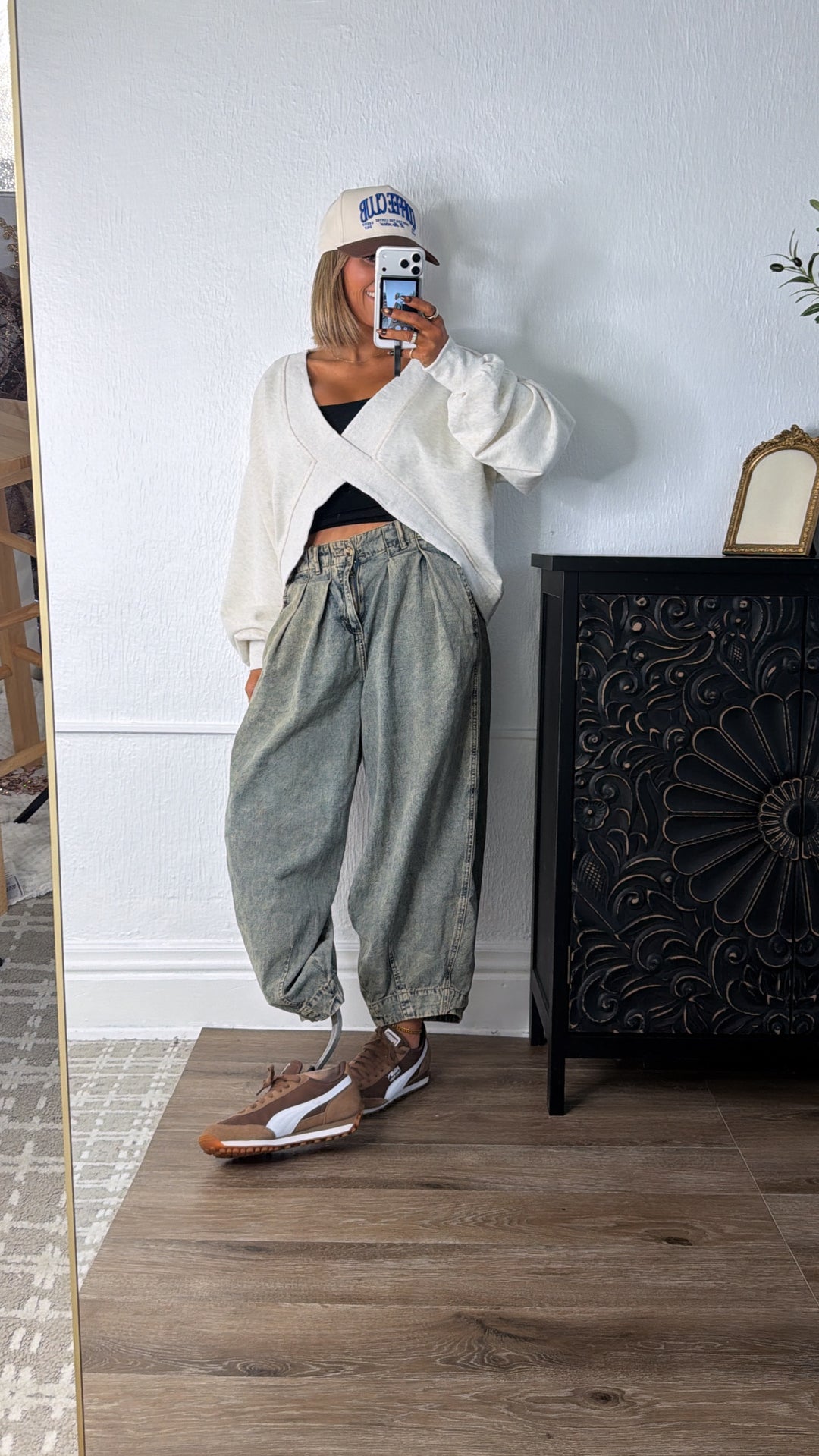 Criss Cross Reversible Sweatshirt, Oatmeal