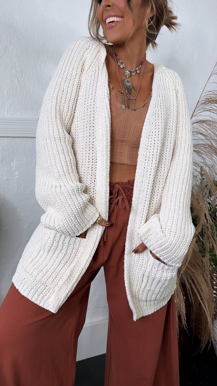 All Seasons Knit Cardigan, Powder Cream