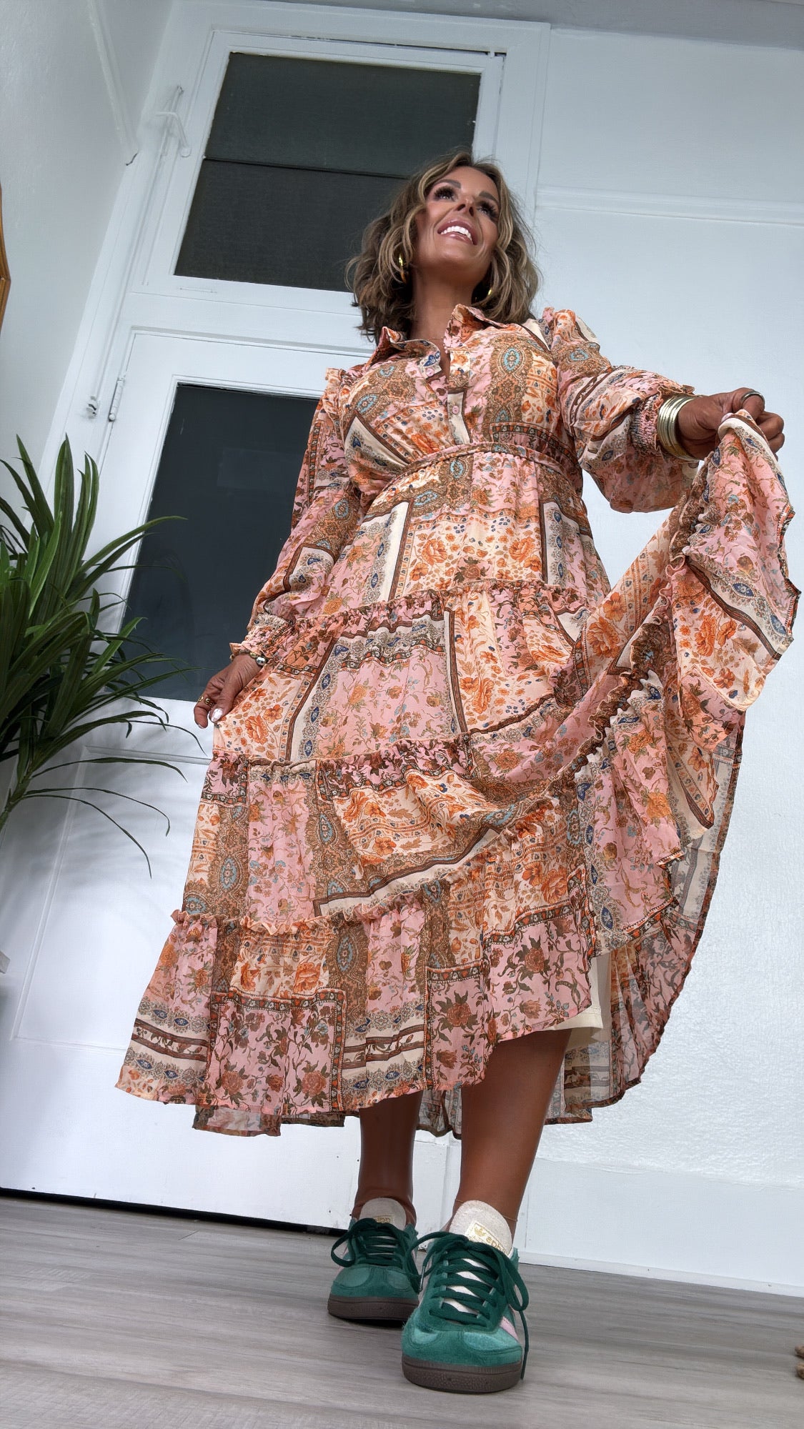 Golden Hour Button Down Midi Dress – Everyday Chic Boutique