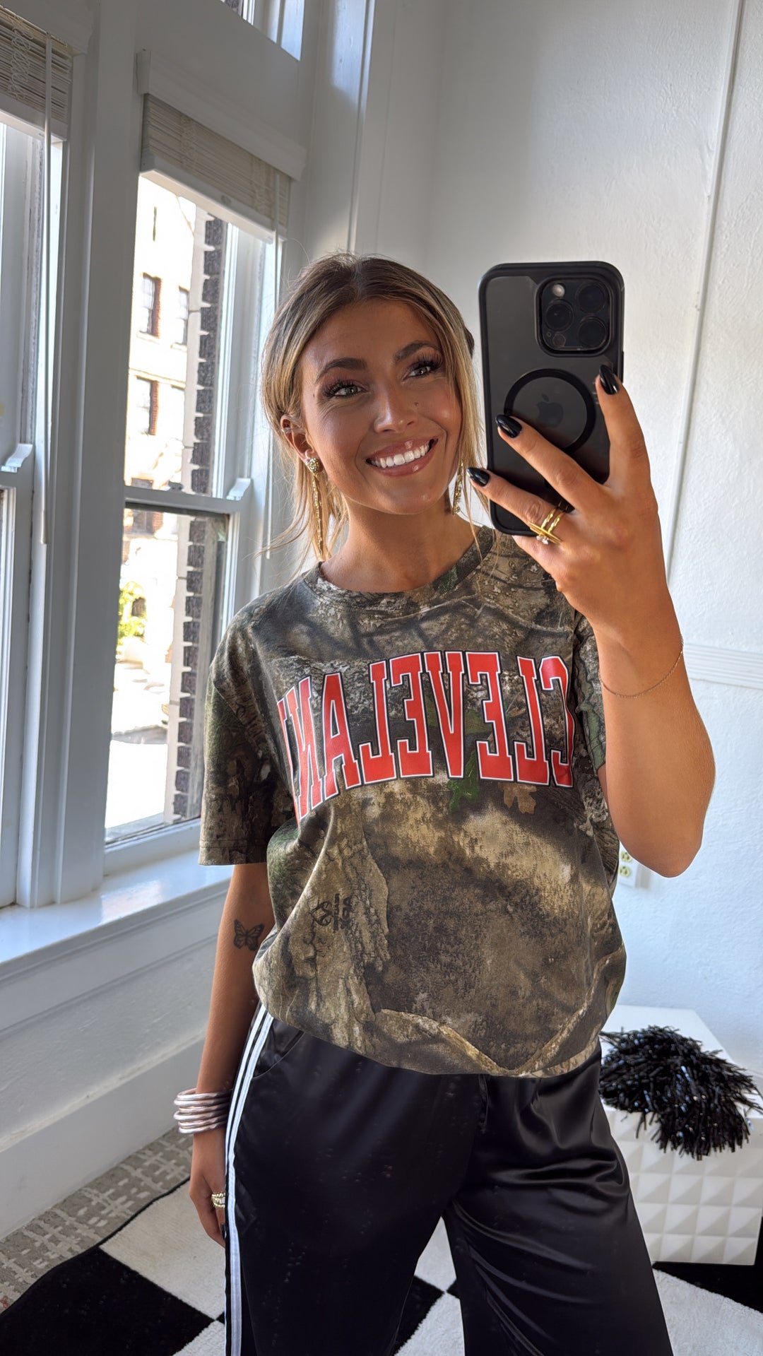 Camo Cleveland Graphic Tee, Orange/Camo