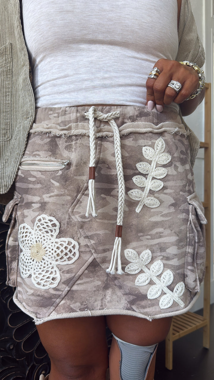 PetalShade Camo Skirt, Tan