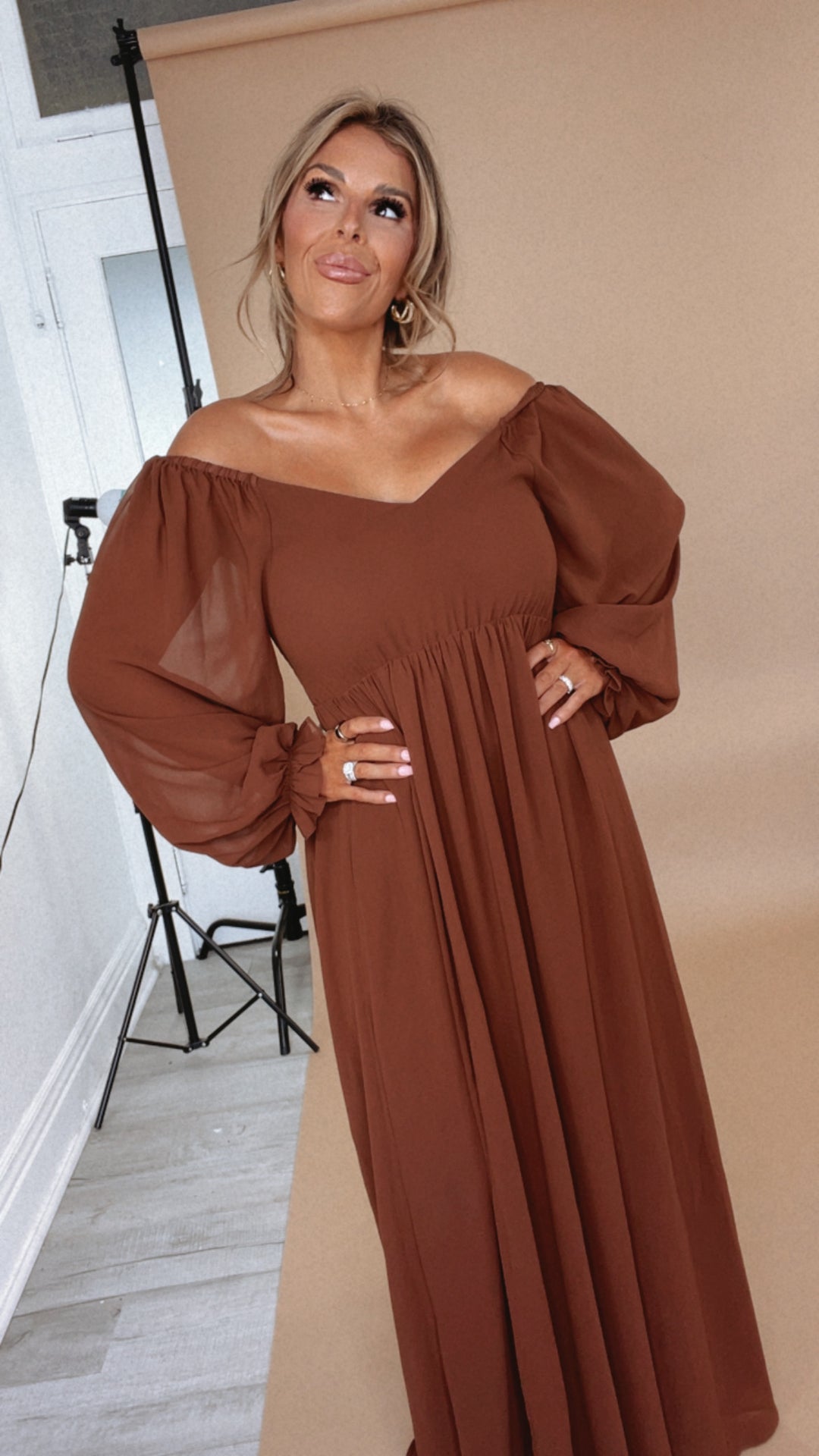 Timeless Romantic Chiffon Maxi Dress, Brown – Everyday Chic Boutique Timeless Romantic Chiffon Maxi Dress, Brown – Everyday Chic Boutique