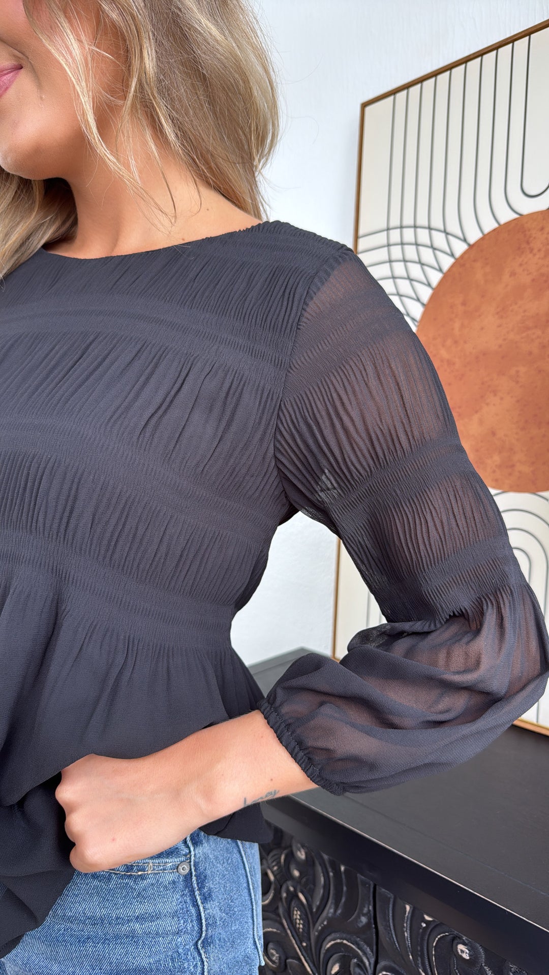 A Must For Me Blouse , Black