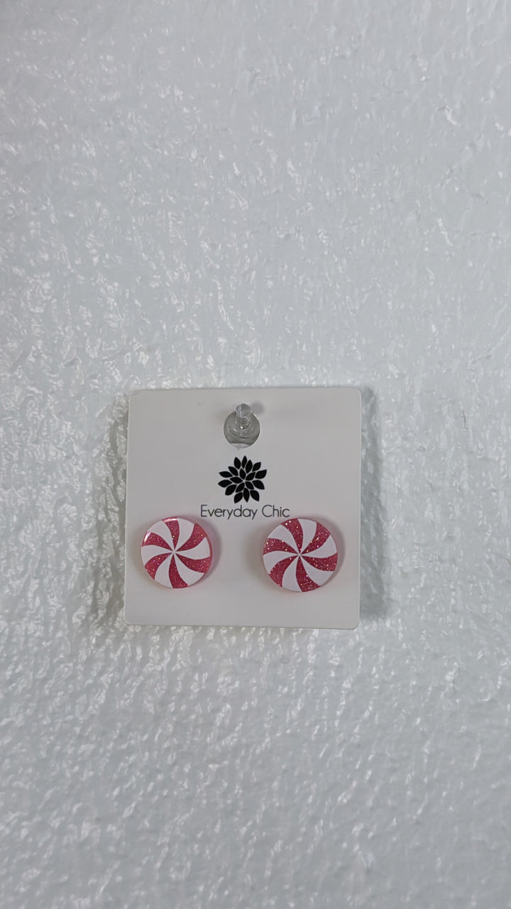 Candy Cane Stud Earring