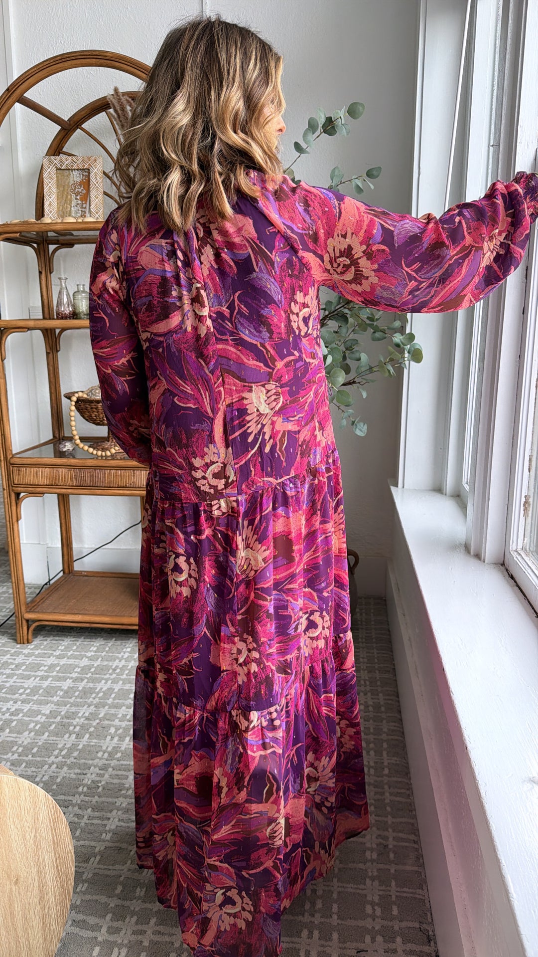 Violet Dusks Maxi Dress, Purple Multi Small