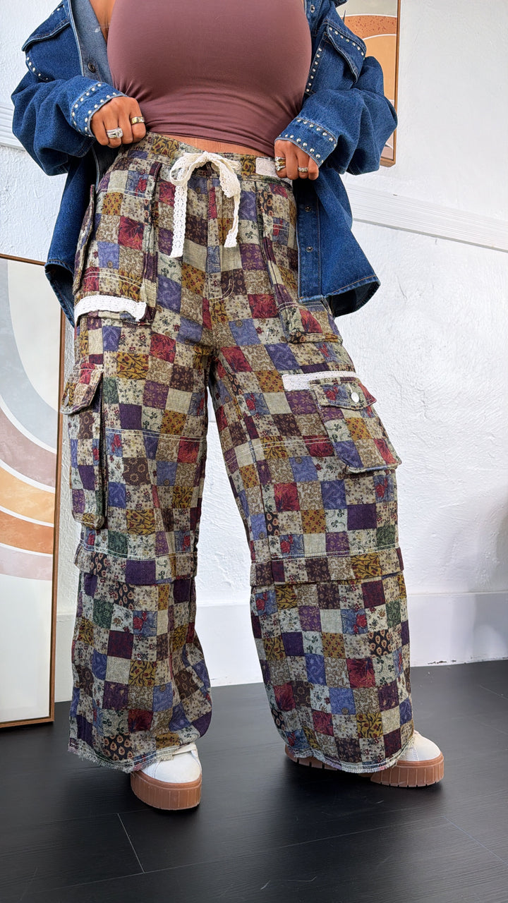 Soft Willow Cargo Pant, Taupe Floral