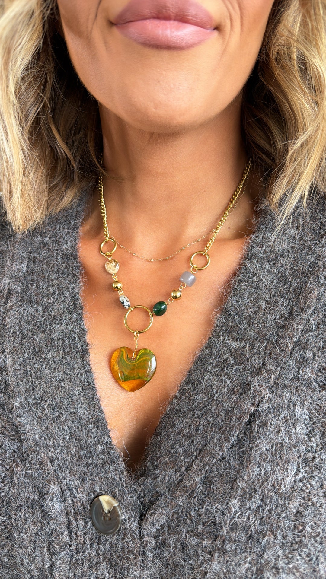 Treasure Jewels: Golden Meadow Heart Necklace