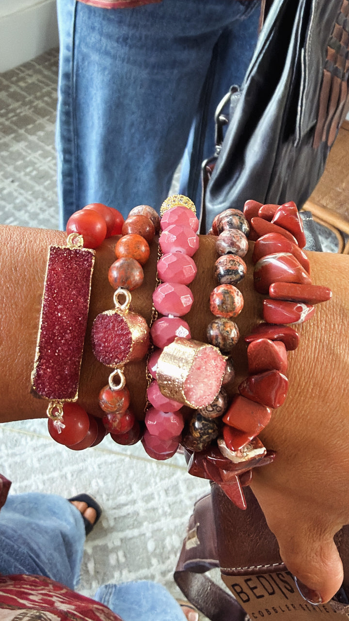 Masely Bracelet Set, Red