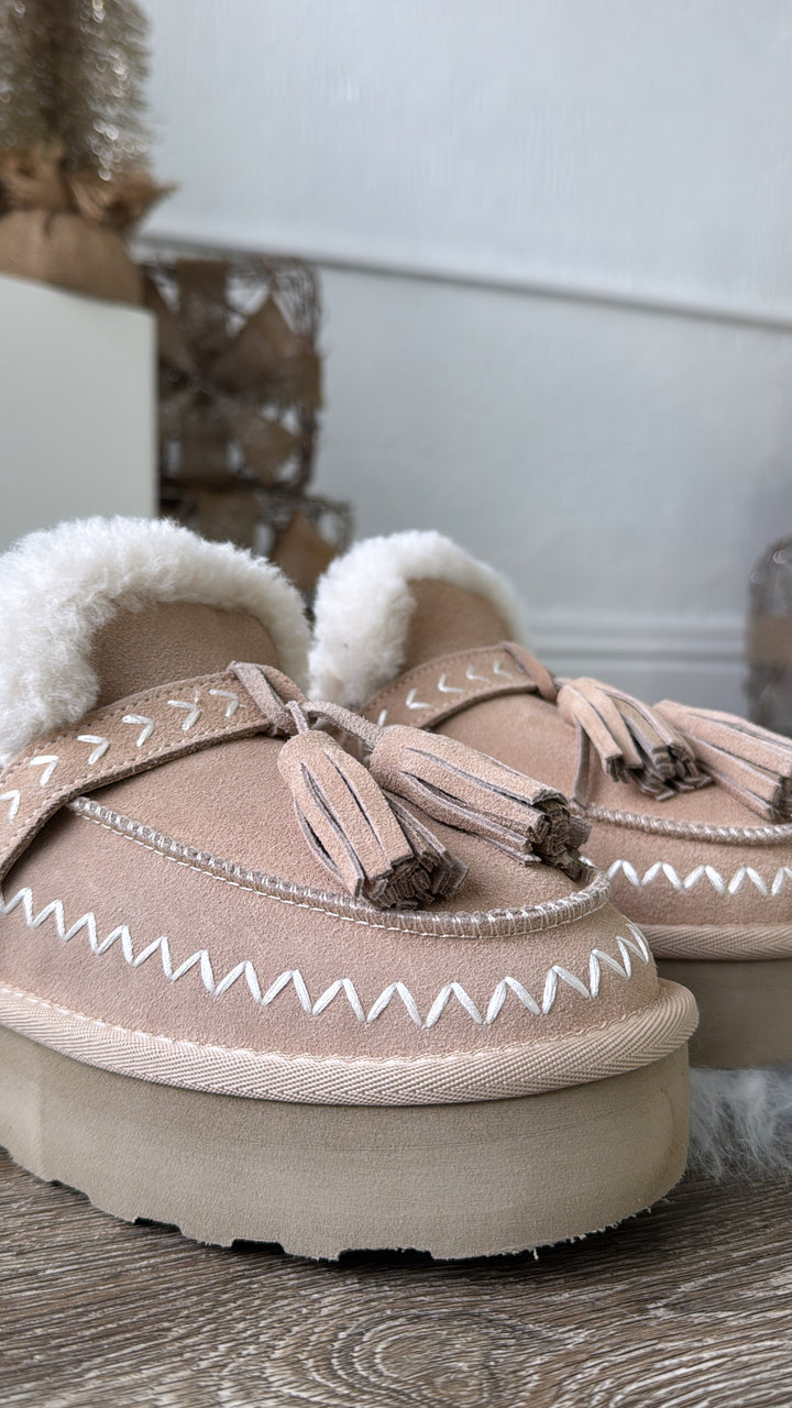 Soft Stride Platform Slip Ons, Sand