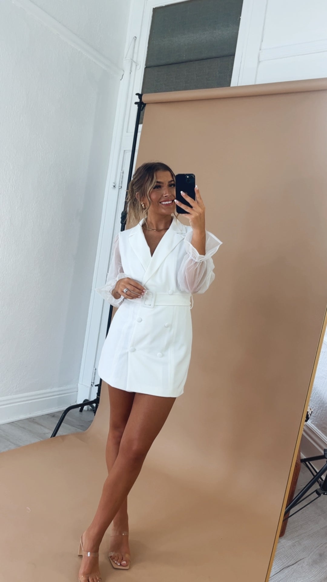 blazer dress shorts Zareen Floral-Belted Blazer Dress