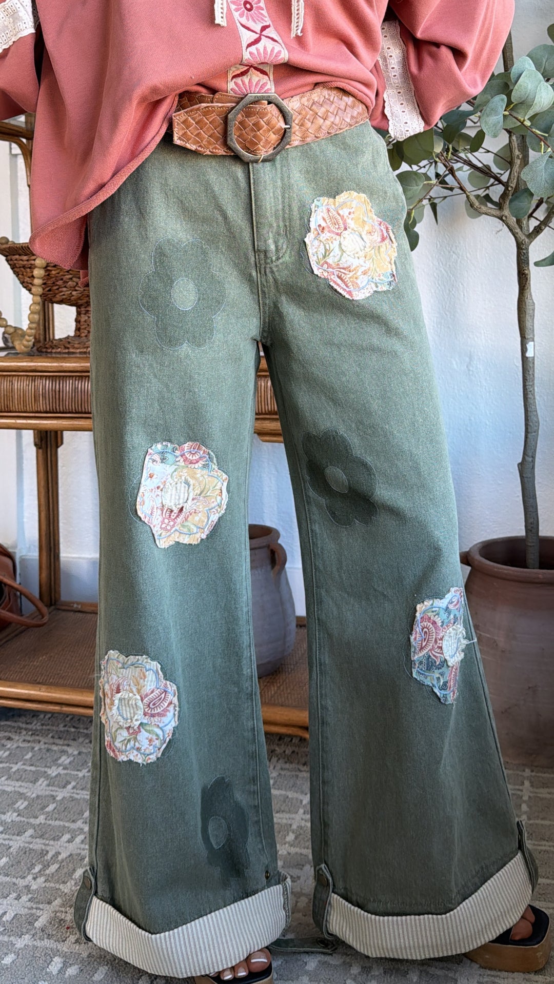 Mosswood Floral Pant, Olive