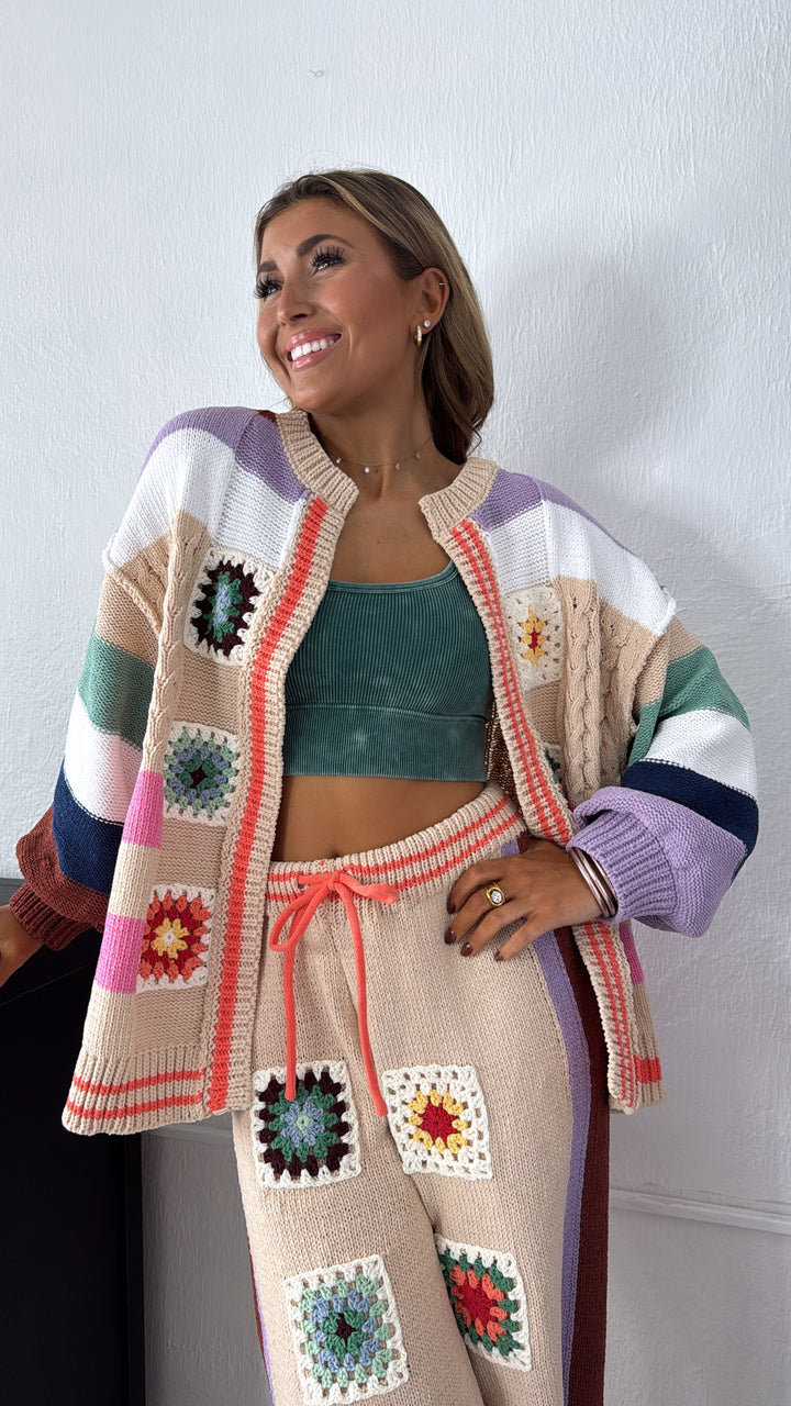 Sophie Color block Cardigan, Multi