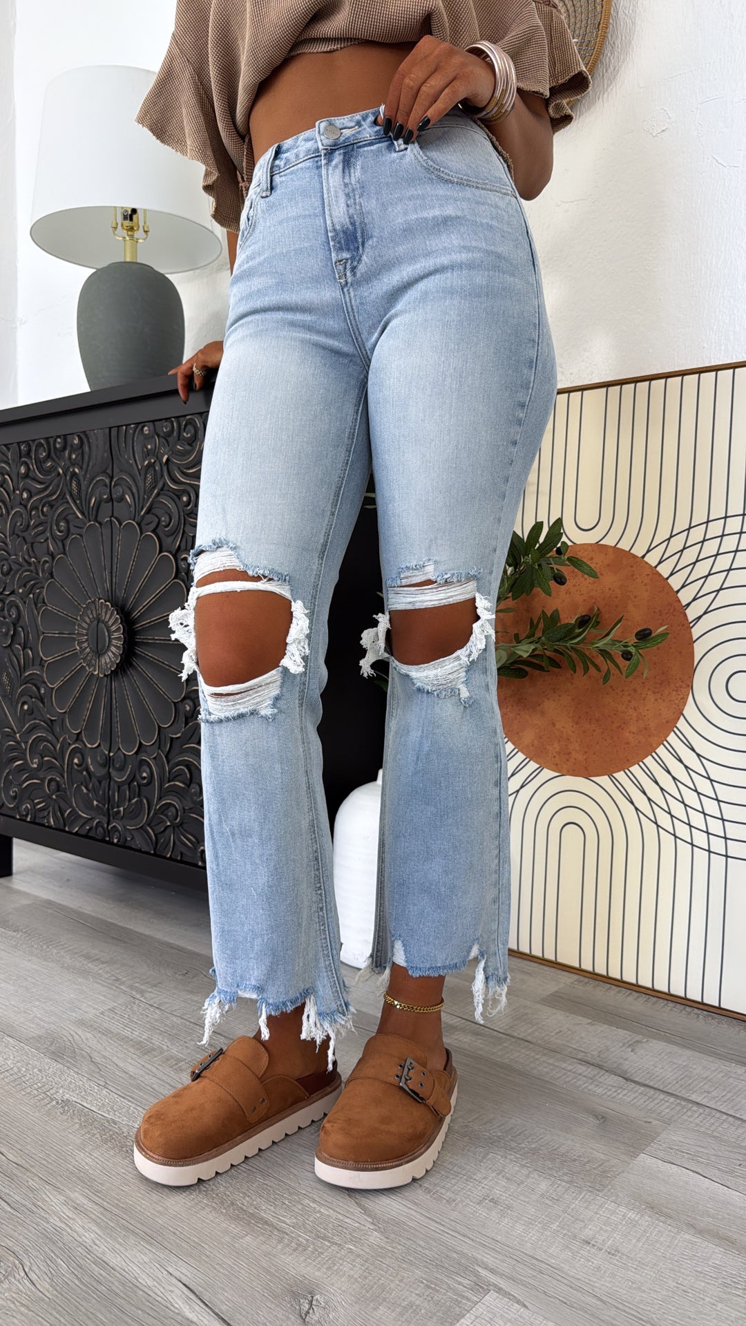 Stevie Straight Leg Jean, Light Wash RISEN