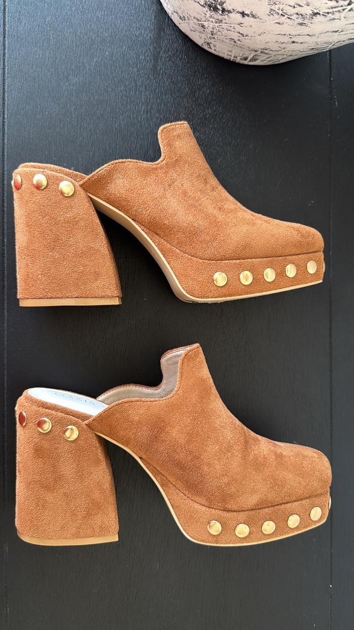 Sienna Platform Clogs, Caramel