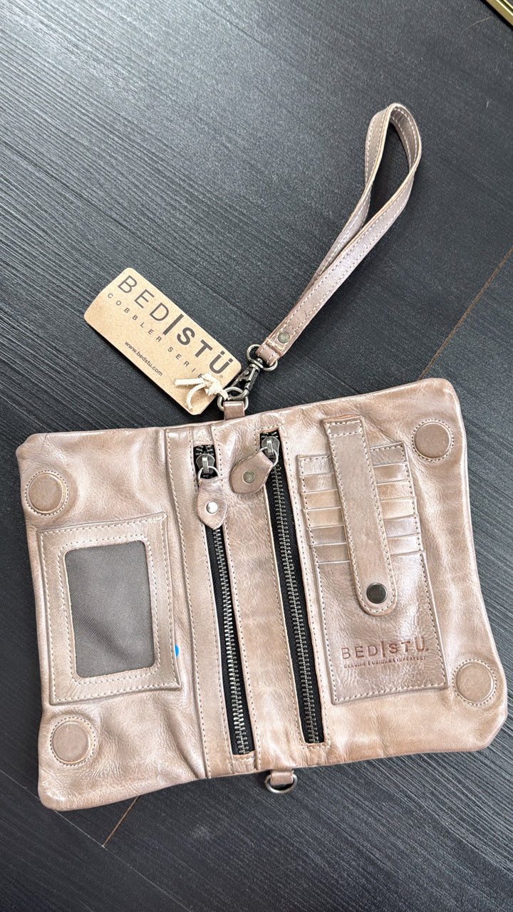 BedStu Cadence Crossbody, Taupe Rustic