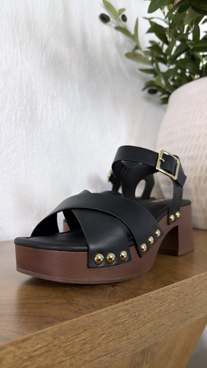 The Classic Stud Heel, Black