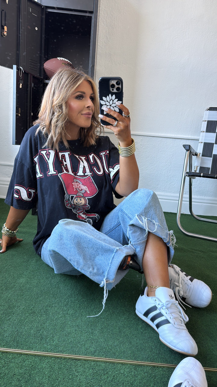 Split OSU Tee, Black