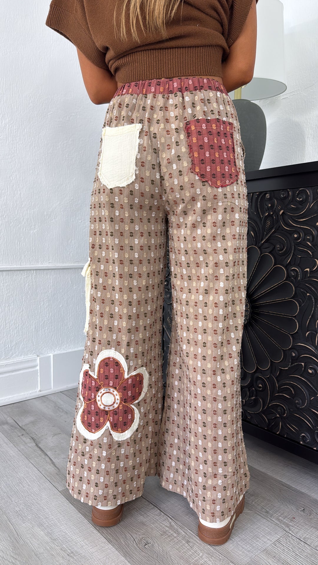 Isla Floral Pant, Taupe Multi