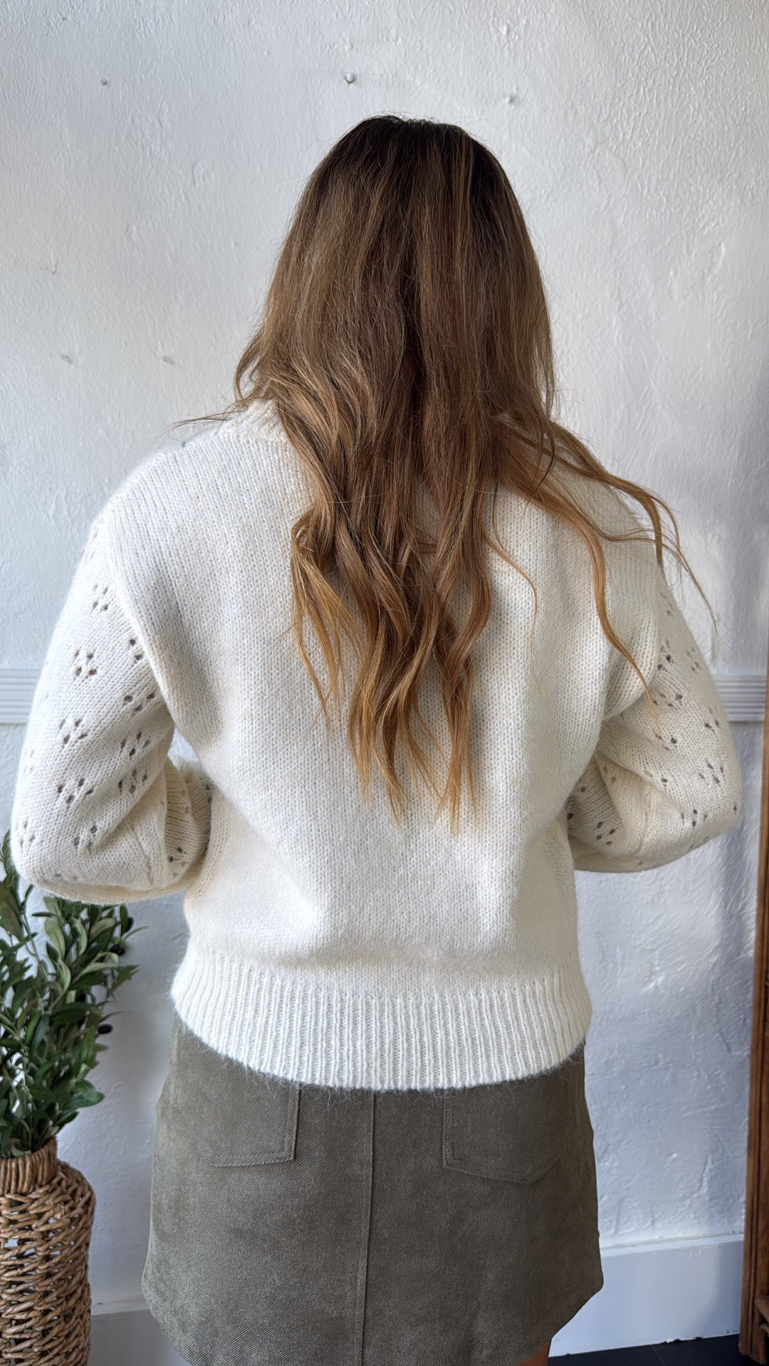 Soft Bloom Sweater, Powder Cream