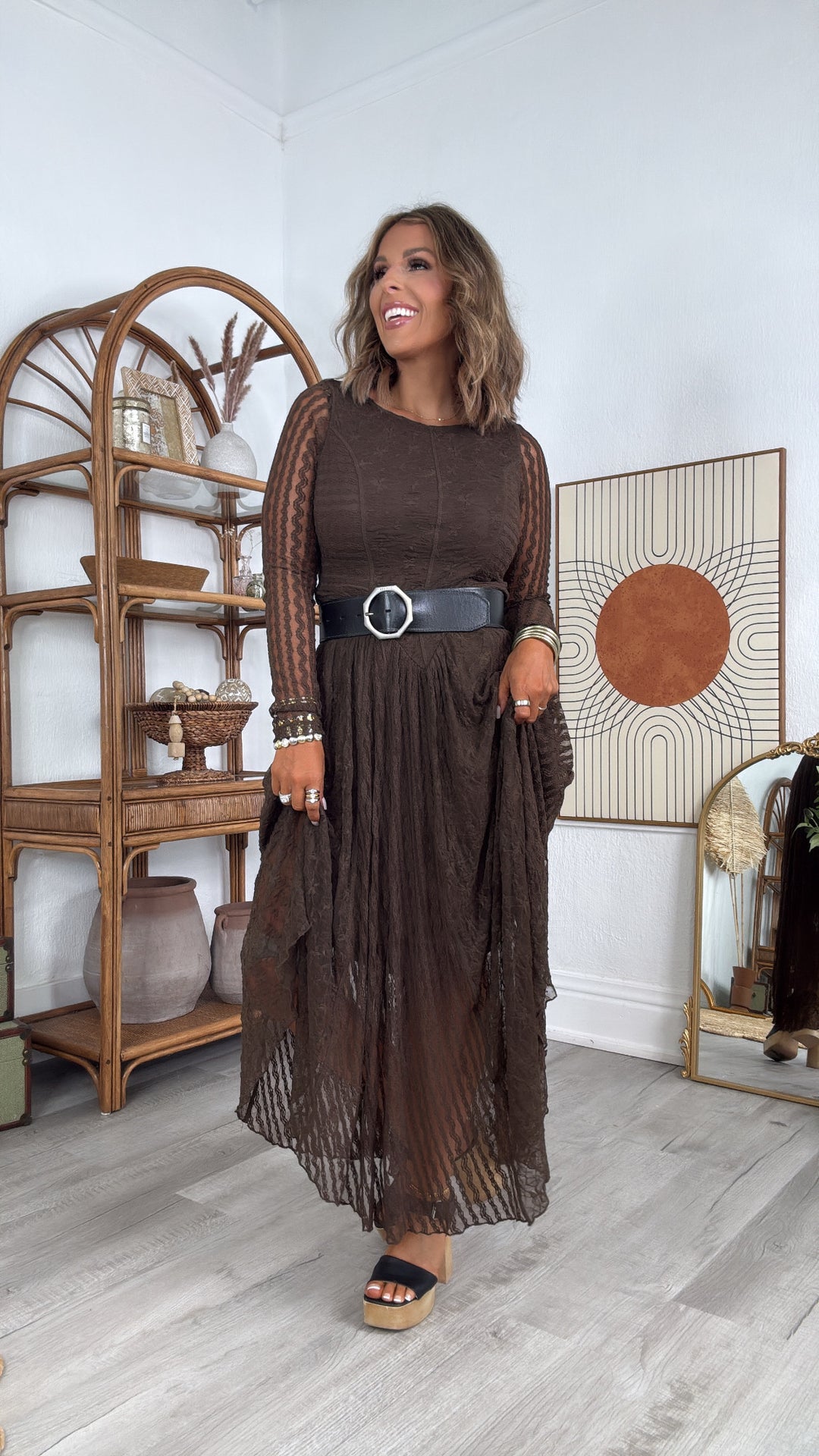 Seraphina Lace Dress, Chocolate