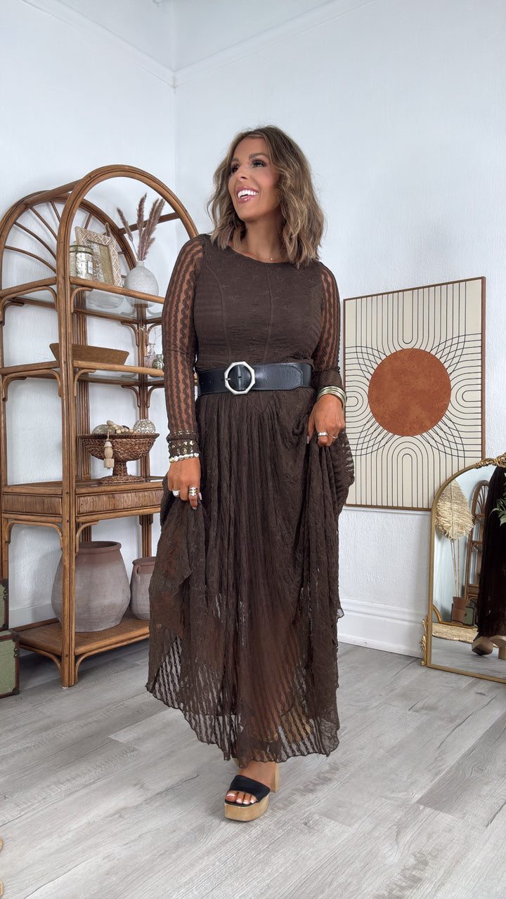 Seraphina Lace Dress, Chocolate