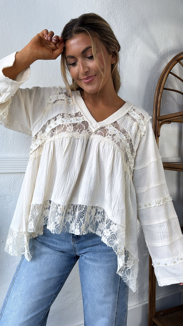 Coraline Lace Blouse, Natural