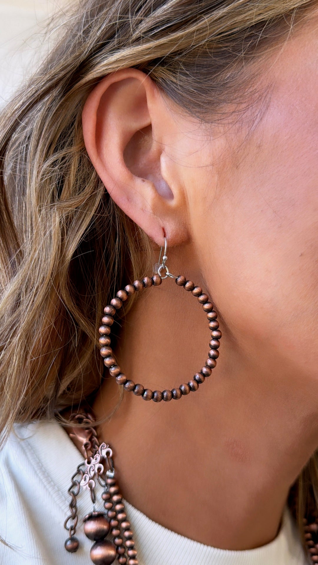 Beaded Summer Hoop Earring