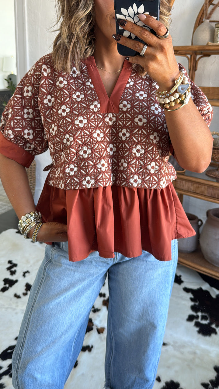 Autumn Dusk Top, Rust