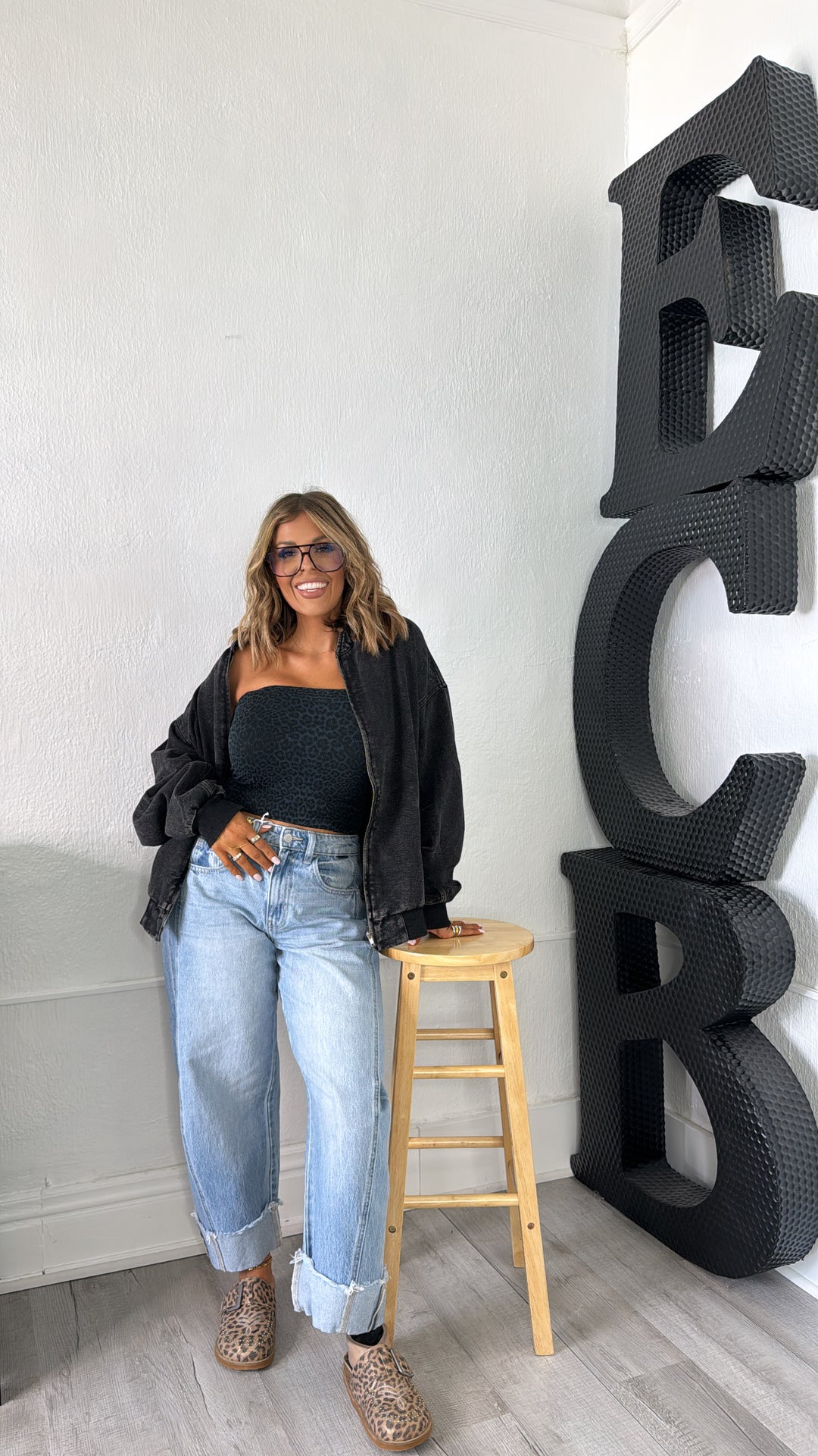 Leopard Tube Top, Forest Night