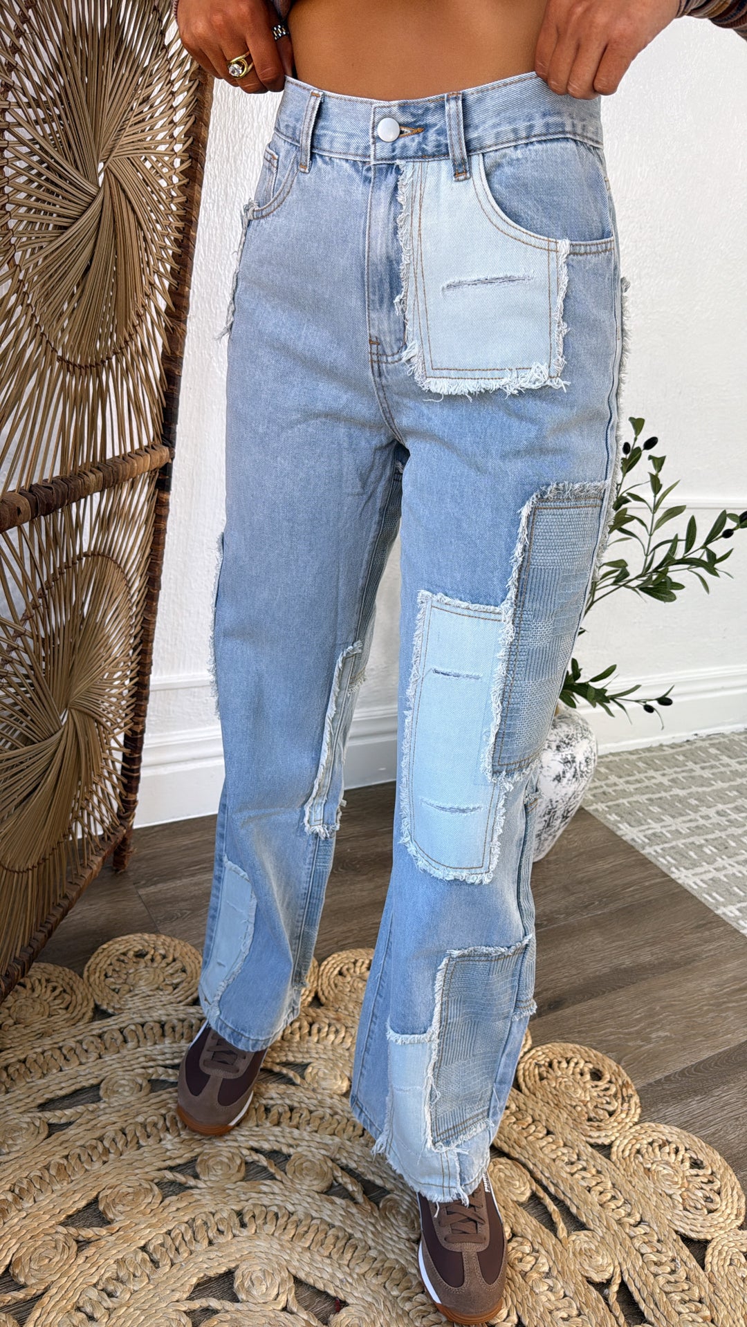 Patchwork Denim Jeans