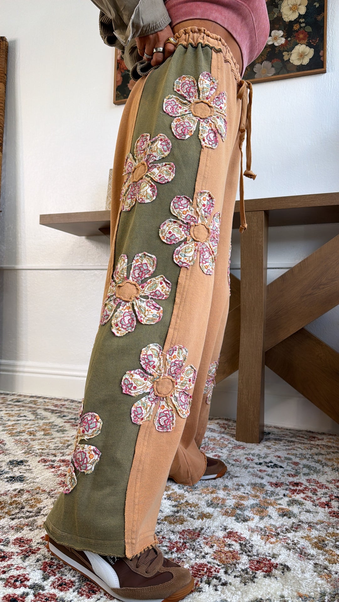 Bloom Babe Patchwork Pant, Rust Multi