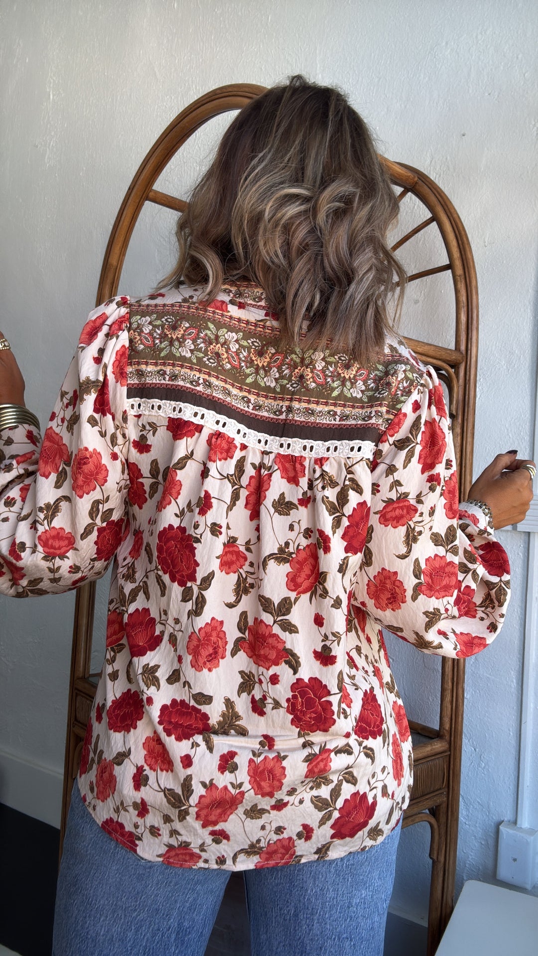 Russet Bloom Blouse, Ecru