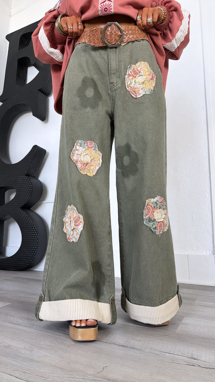 Mosswood Floral Pant, Olive