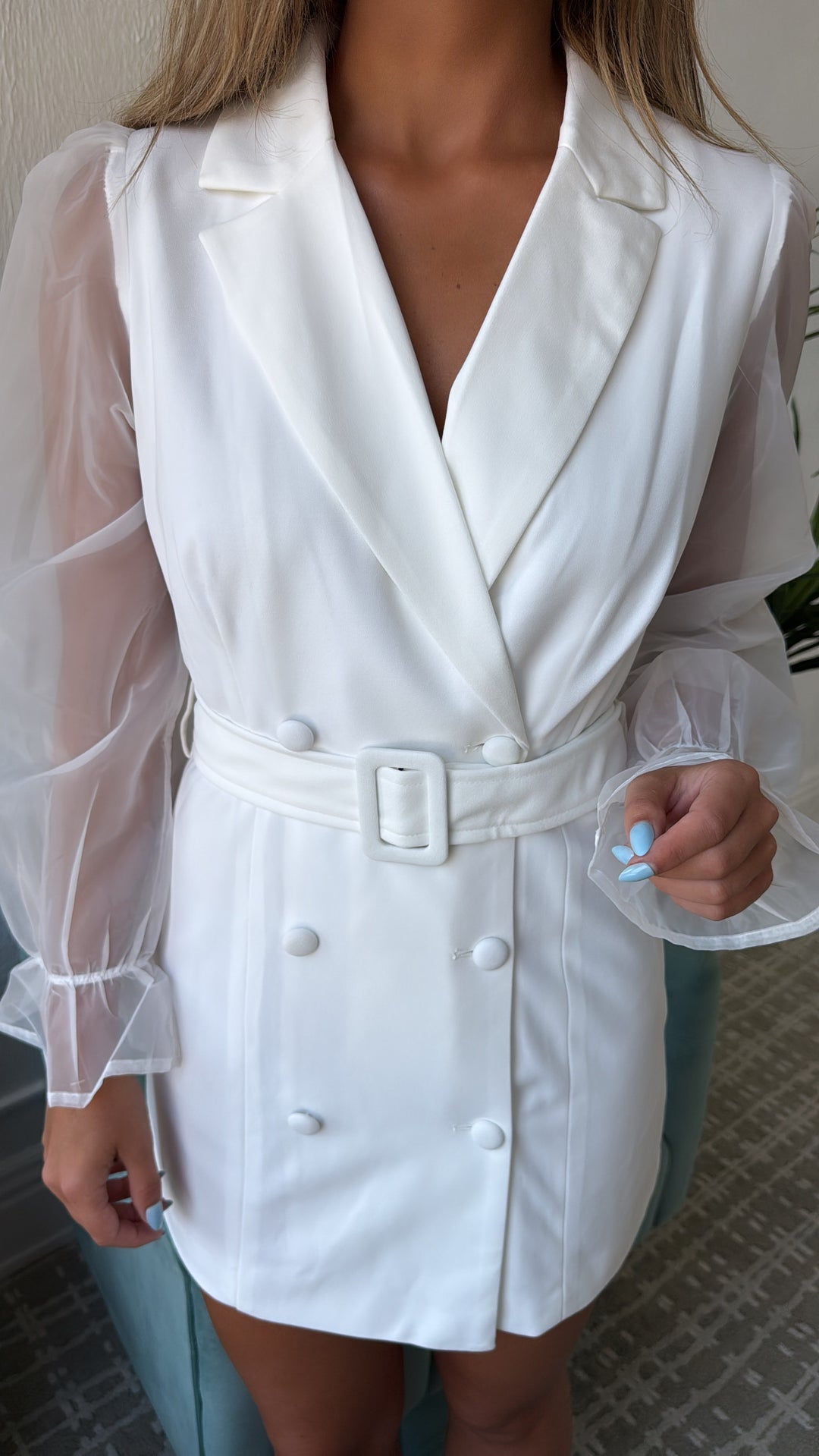 Let's Meet Up Blazer Dress, White Everyday Chic Boutique Let's Meet Up Blazer Dress, White Everyday Chic Boutique