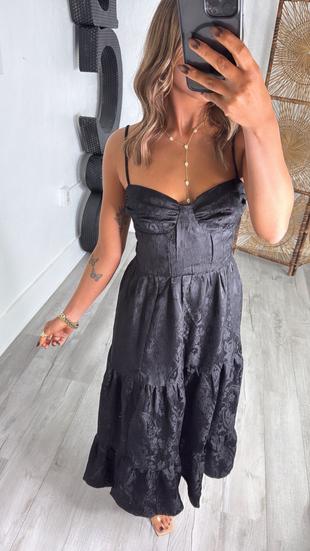 Throne Heart Lace Dress, Black