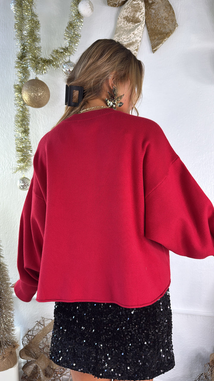 Simple & Sweet Sweater, Red