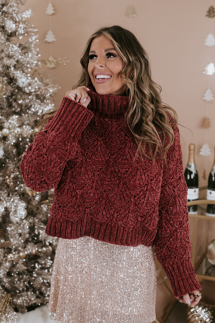 Say So Pullover Sweater, Red