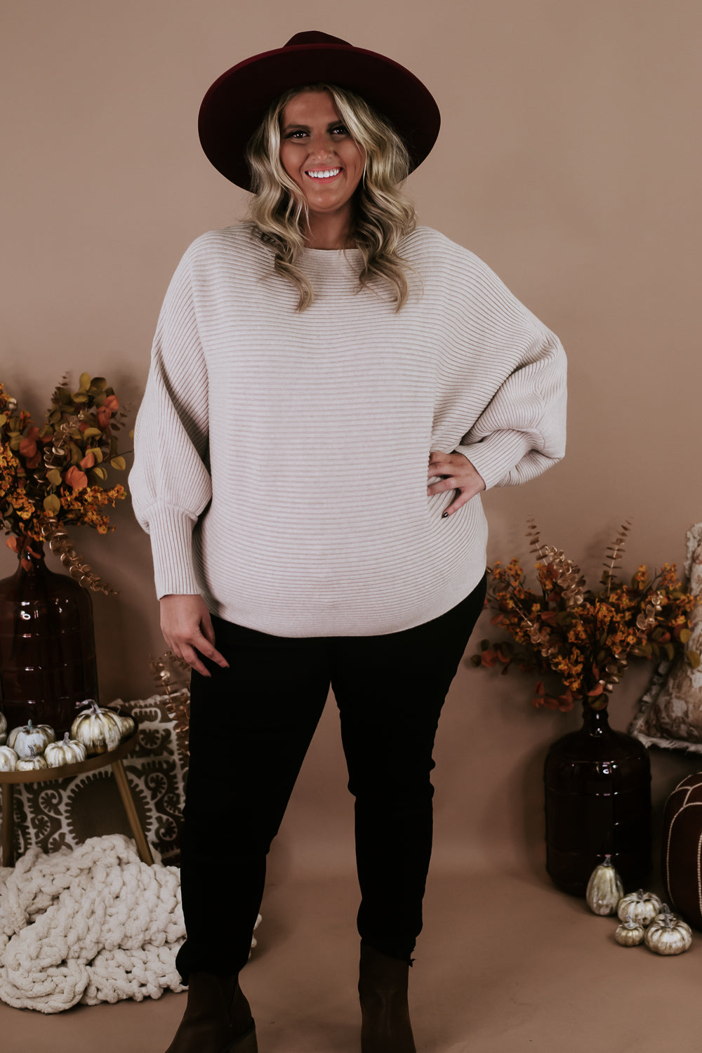 Long Dolman Sleeve Knit Sweater, Taupe – Everyday Chic Boutique