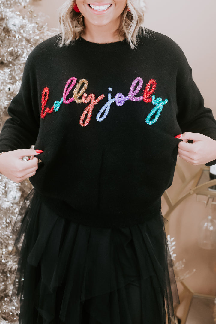 Holly Jolly Sweater , Black