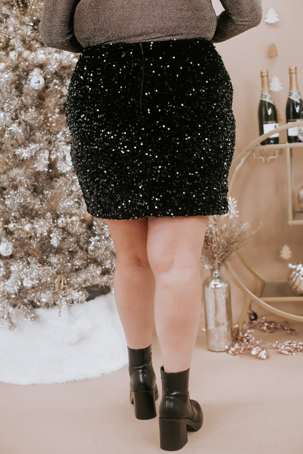 Dress To Impress Sequin Mini Skirt, Black