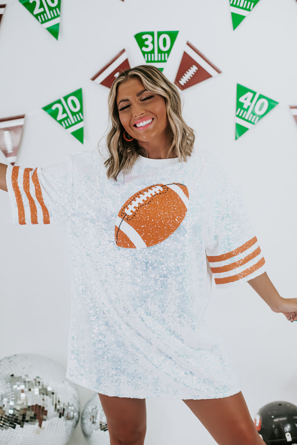 Sequin Football Tank