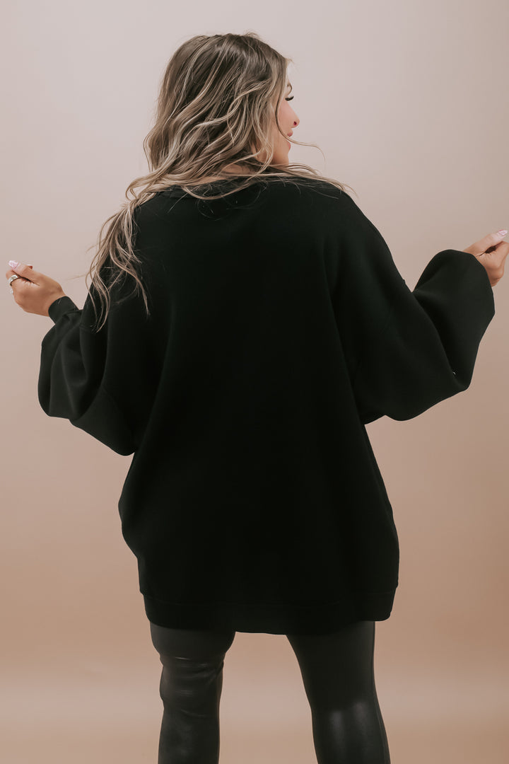 Mixed Signals Oversized Sweatshirt, black
