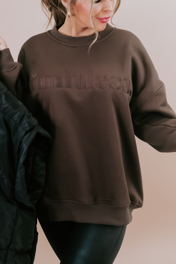 Limitless Embroidered Sweatshirt, Brown