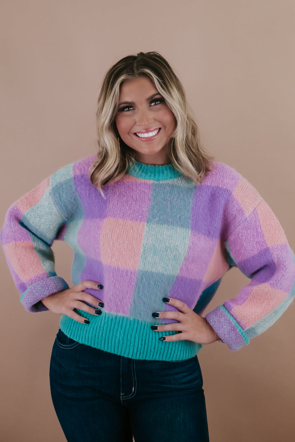 Colorful knit pullover by BY TOGETHER