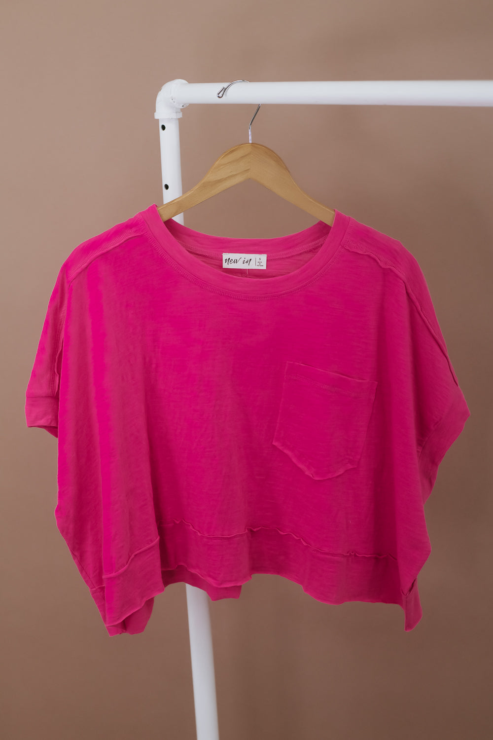New In Pocket Tee, Hot Pink
