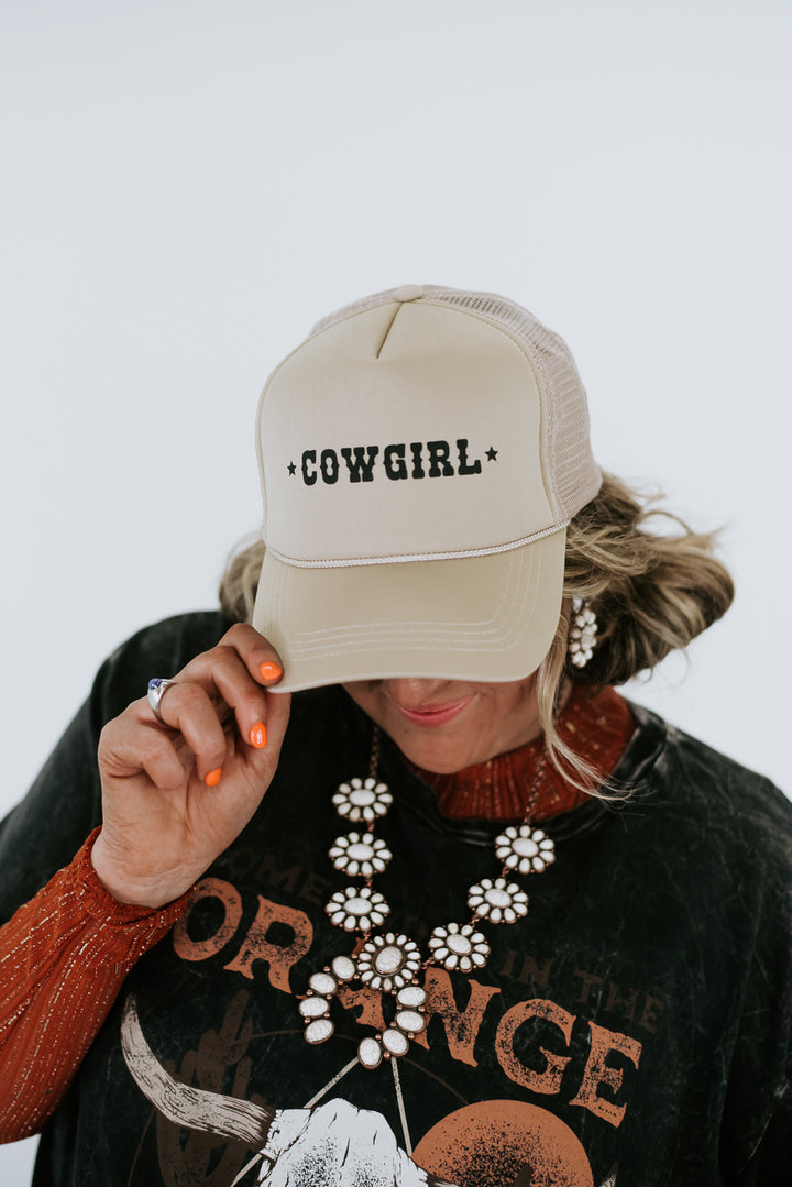 Cowgirl Trucker Hat, Tan