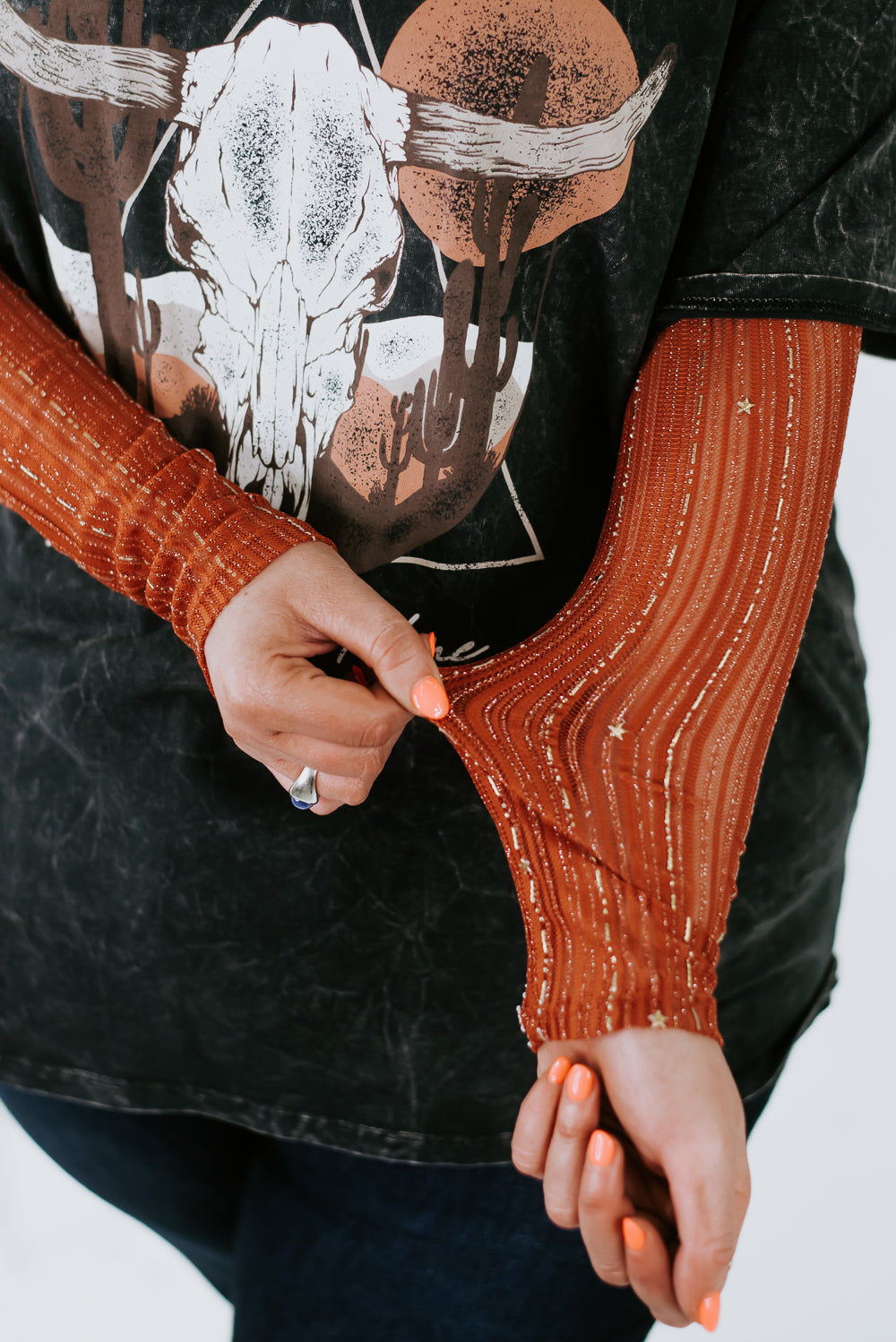 You Are A Star Mesh Long Sleeve, Rust