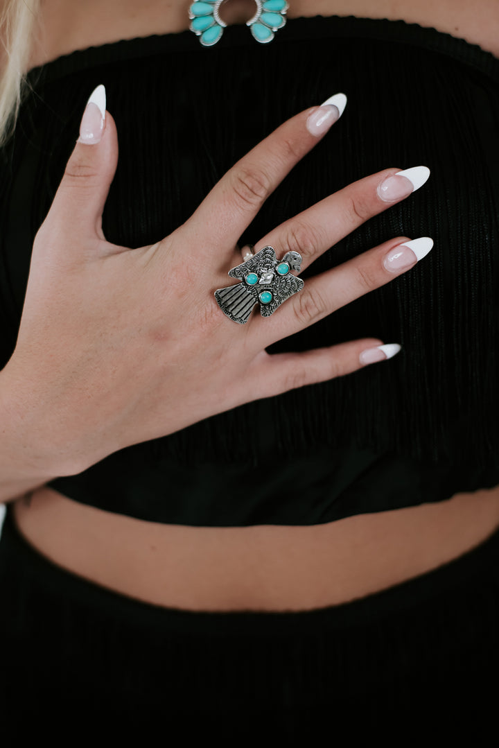 Thunderbird Ring, Turquoise